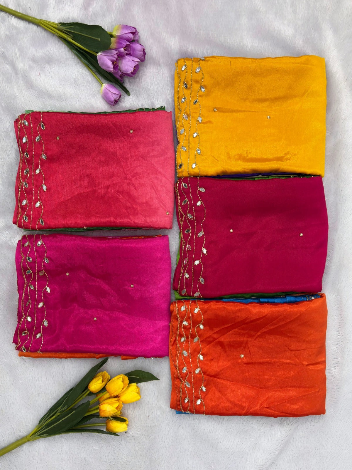 Pure Soft Chinon Peding 2d Saree