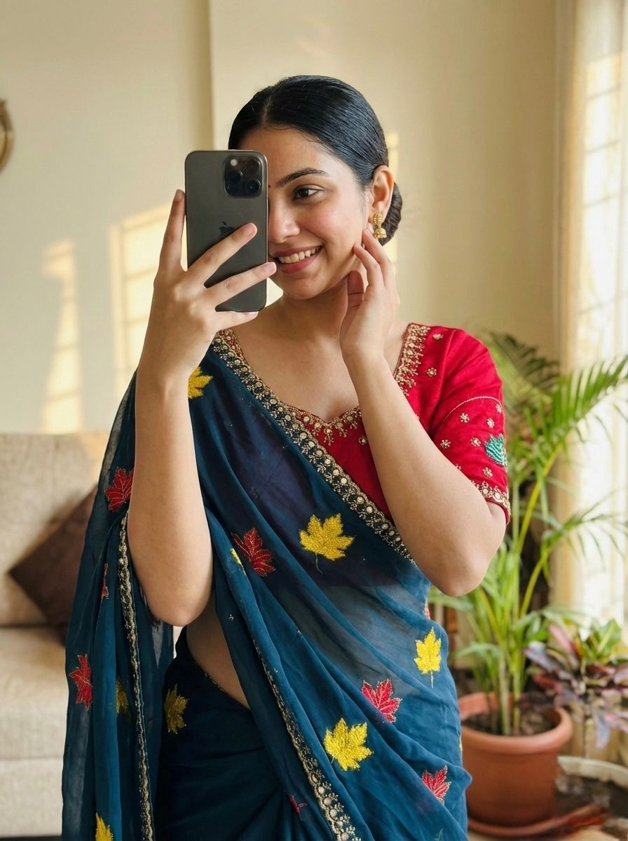 Soft Rangoli Silk Saree With Embroidery Work