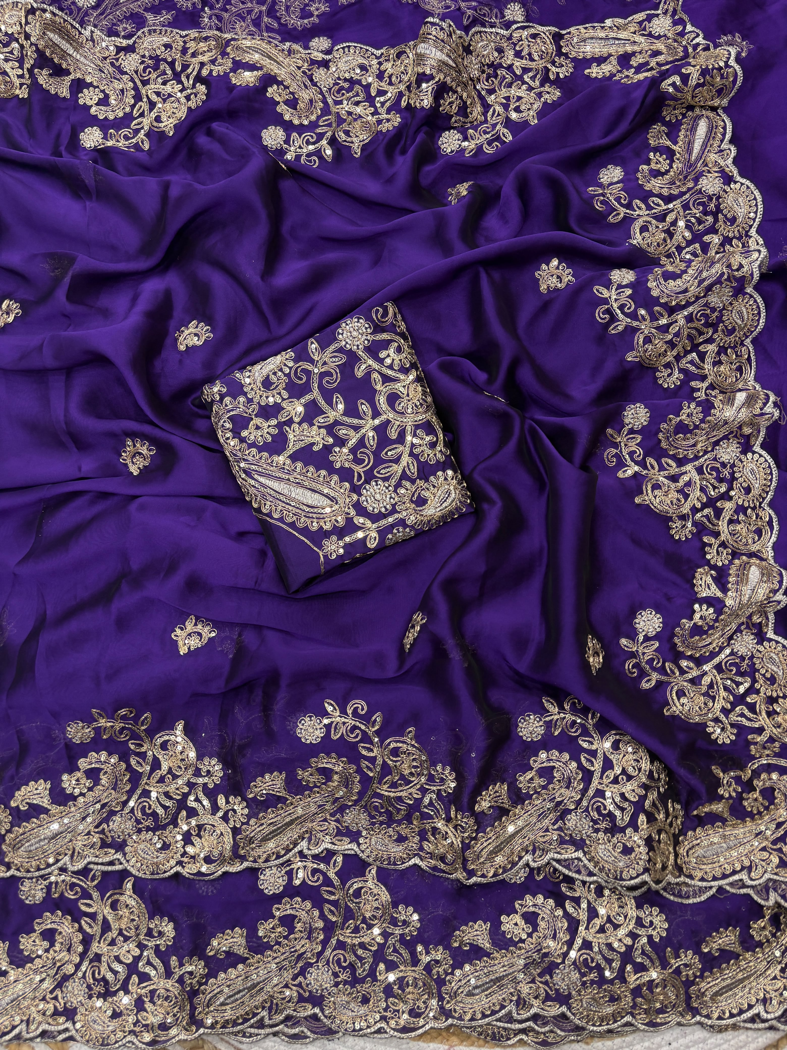 Pure Rangoli Silk Purple Saree