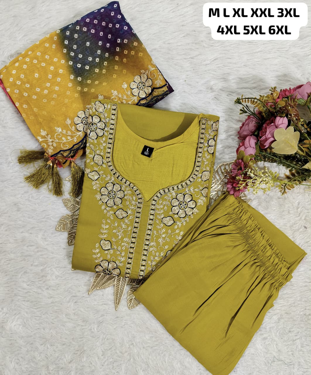 LAHERIYA KURTI WITH DUPATTA