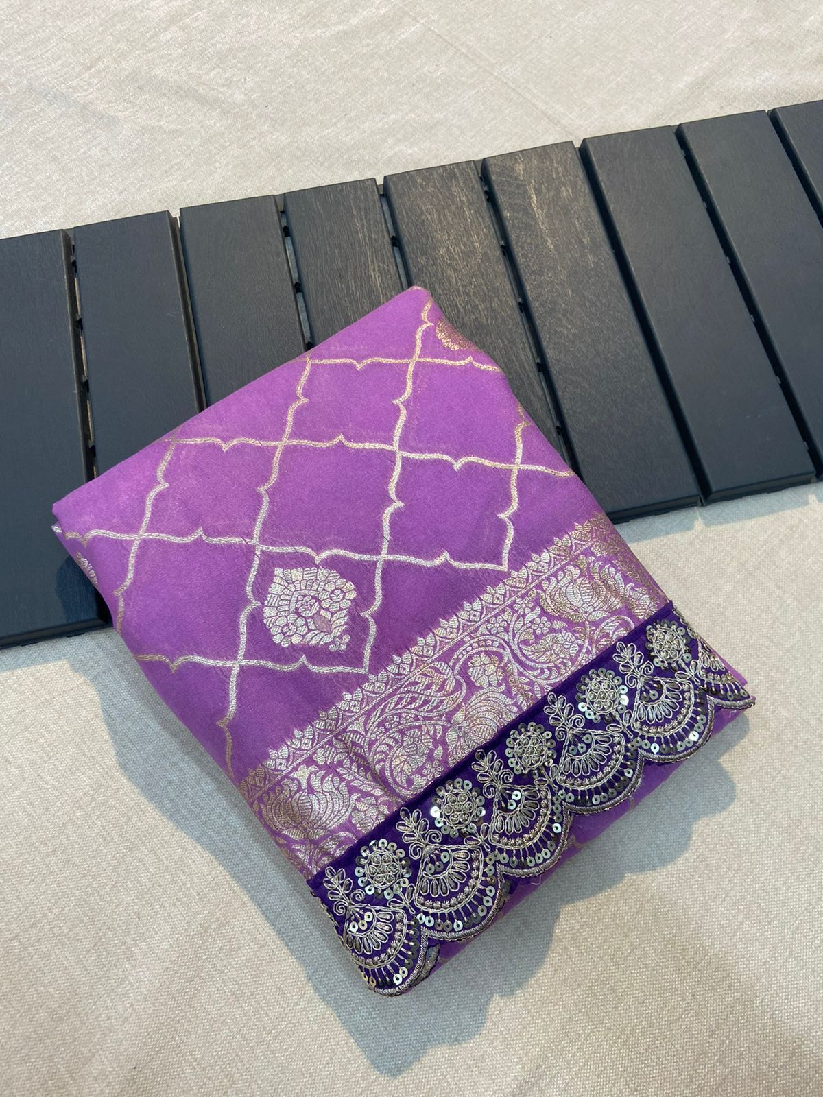 Pure Crepe Khadi Silk Pattu Saree