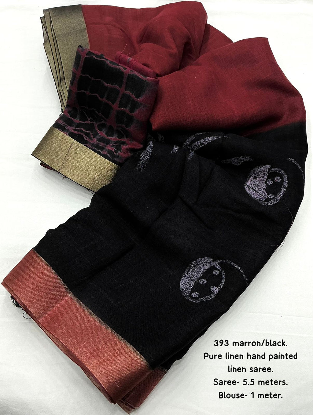 New Beautiful Handcrafted Pure Linen Saree