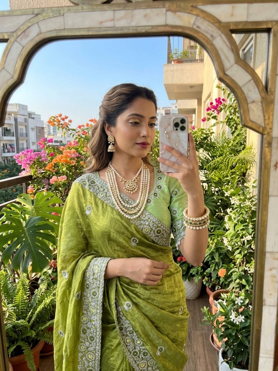 Very Soft nd Elegant Rich Look fendy chiffon silk fabric Saree