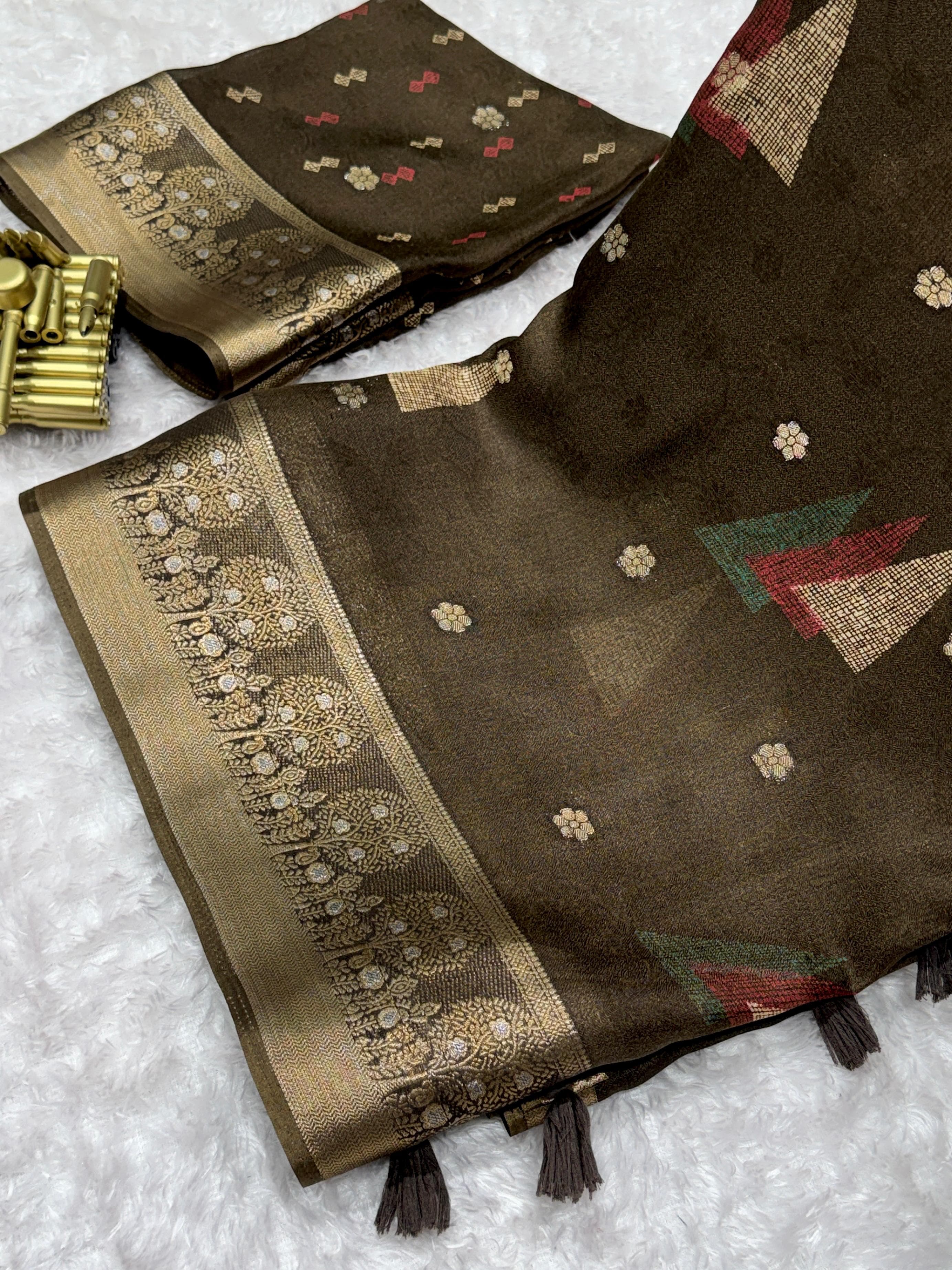 Effortless elegance meets vibrant charm with this Designer printed Saree