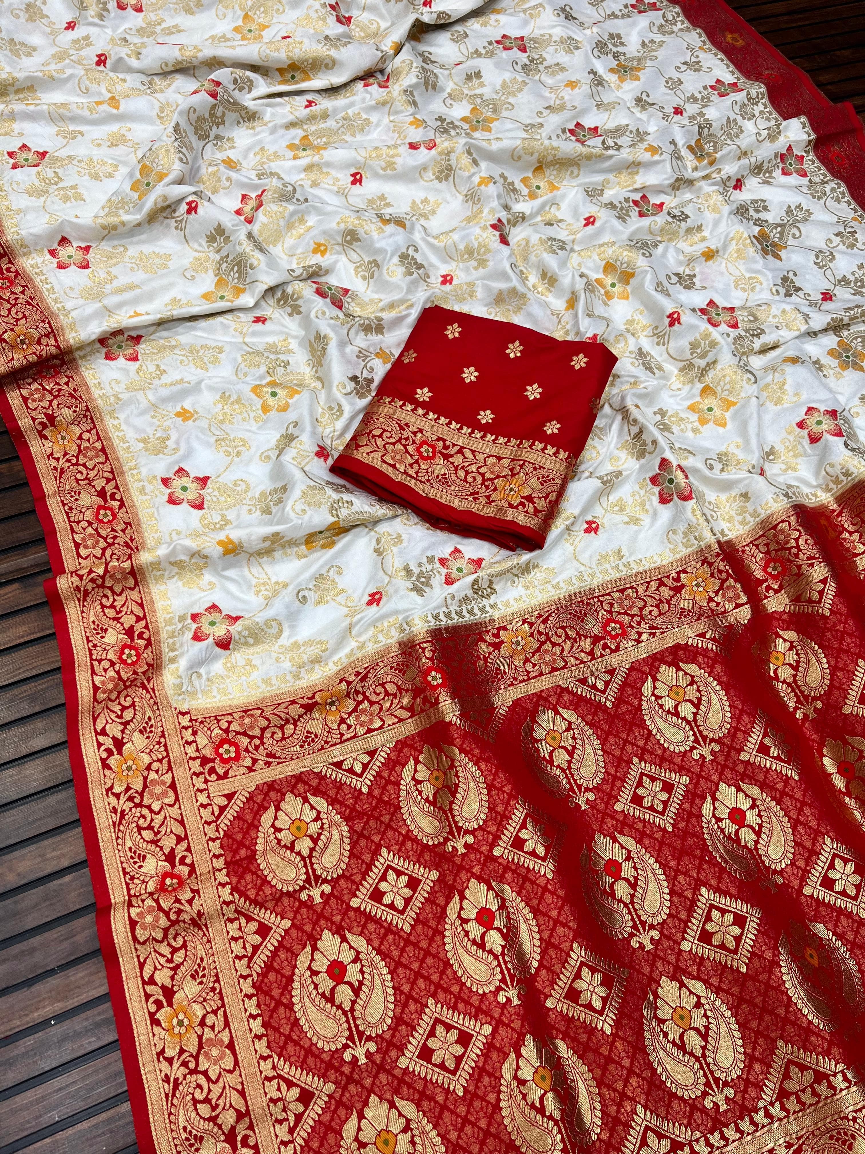 DOLLA SILK WHITE SAREE
