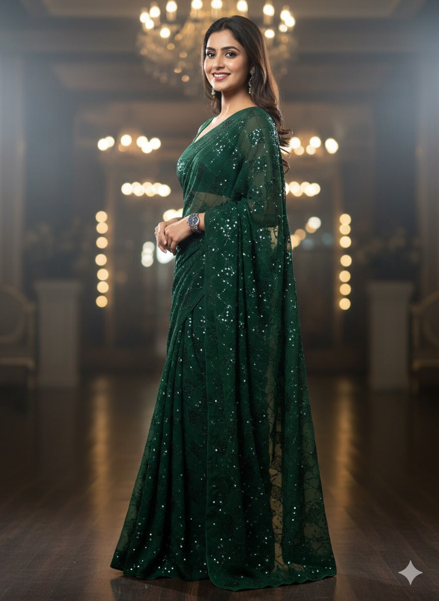 Georgette Sequence Saree