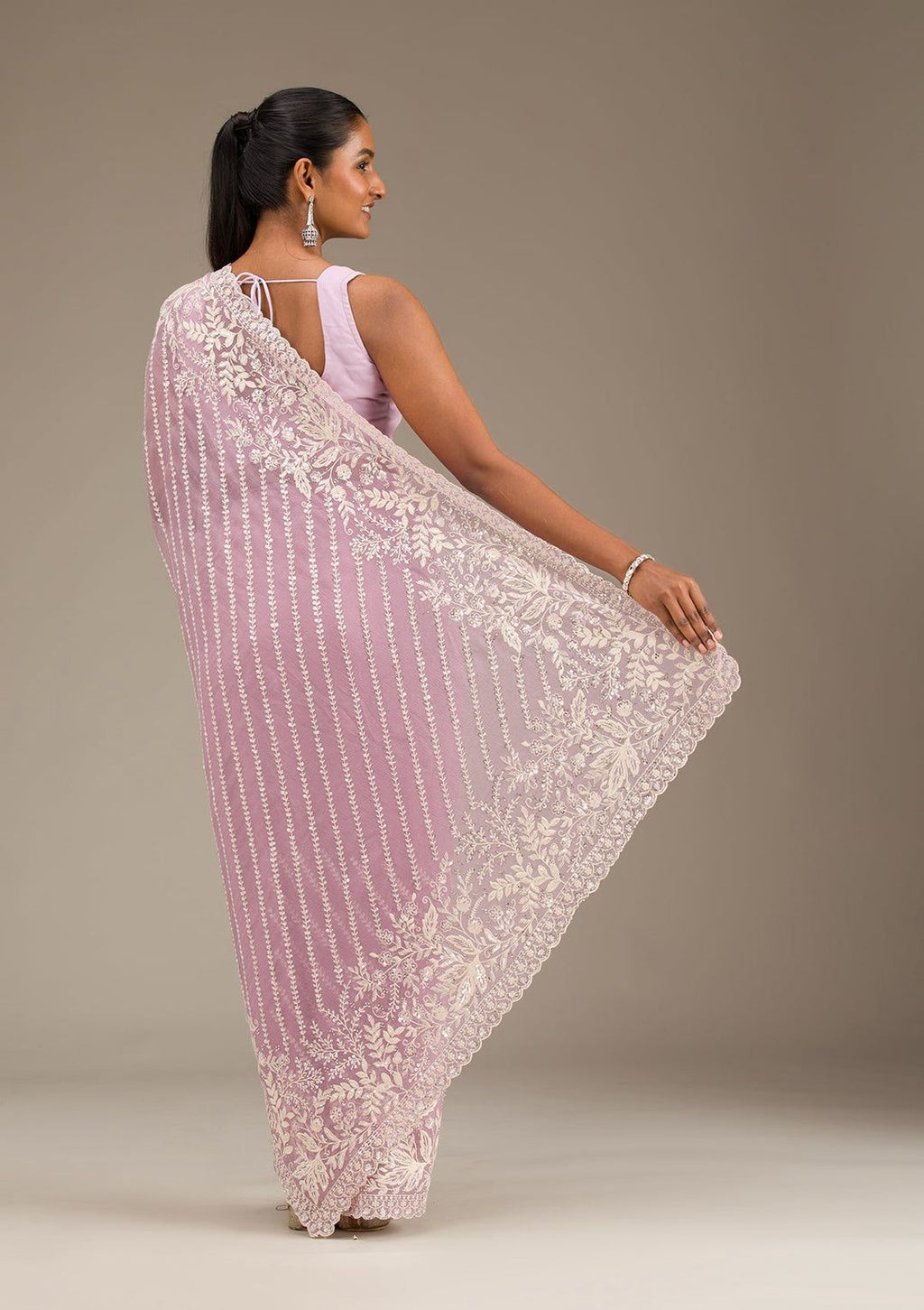 Fox Georgette Sarees in soothing pastel tones