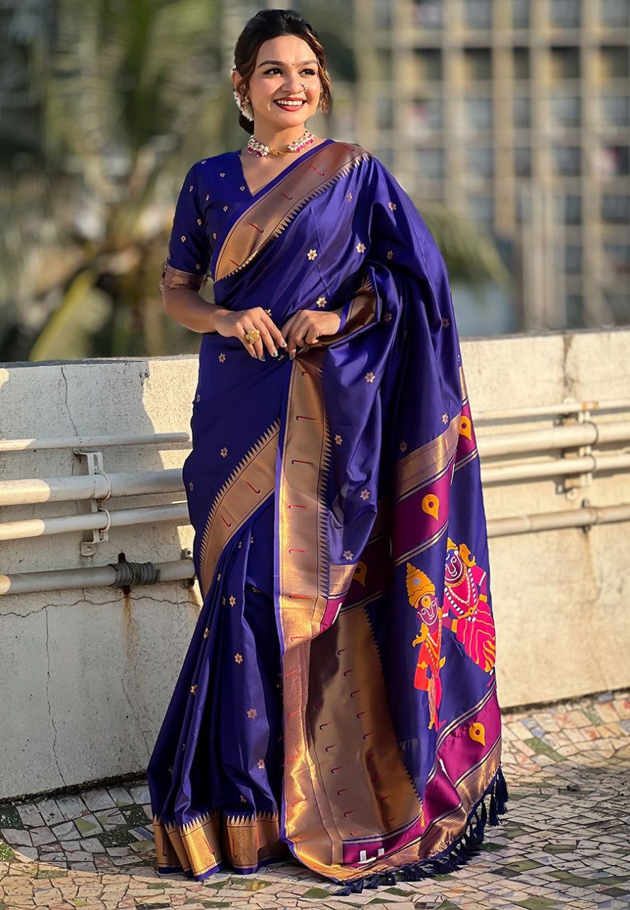 FLORAL MOTIFS PAITHANI SAREE