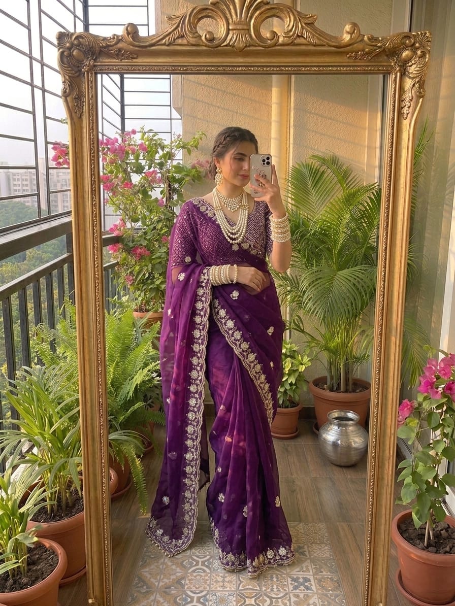 Very Soft nd elegant Rich look fendy sartin Saree