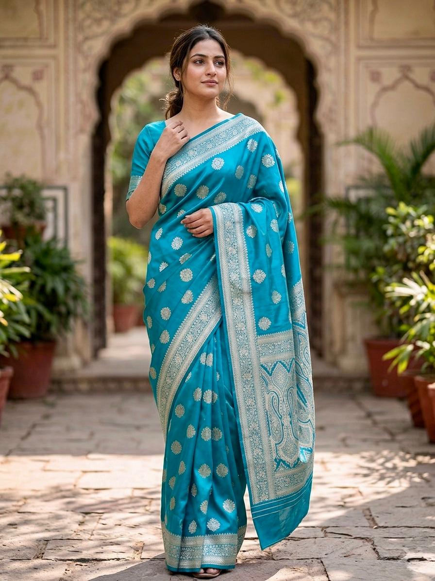 soft banarasi mashru satin silk saree