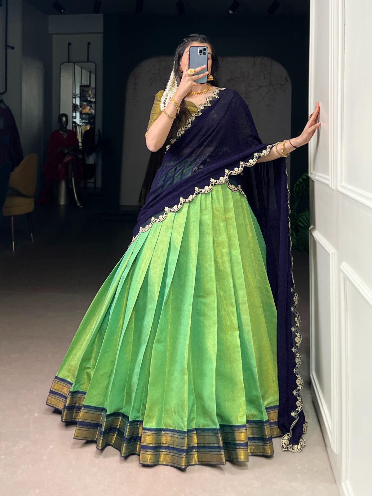 Kanchipuram Zari Weaving Lehenga