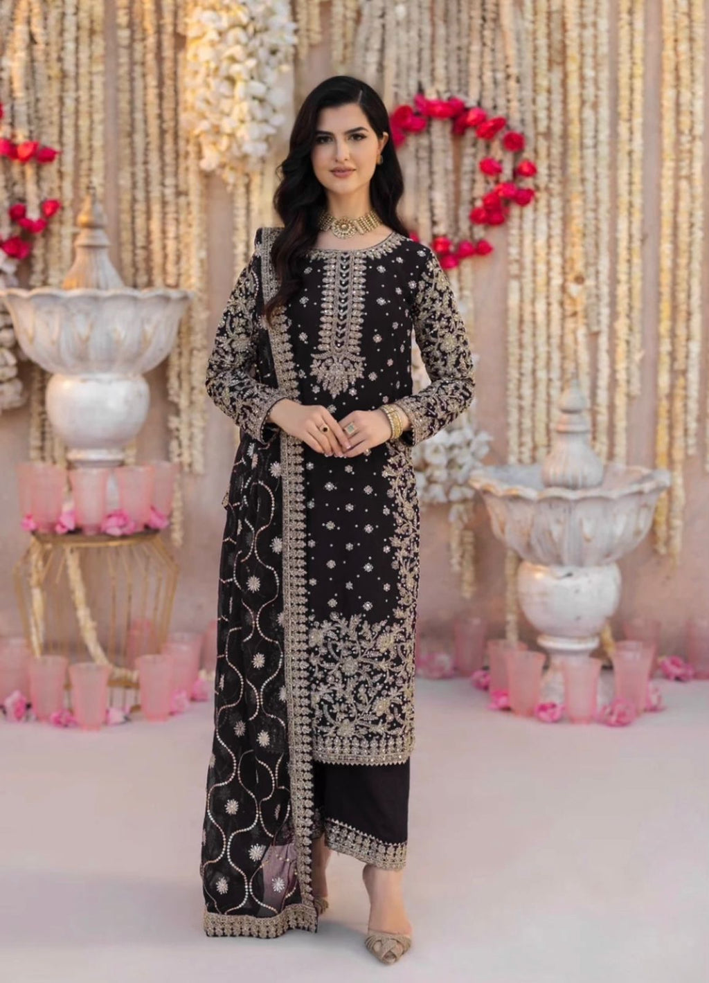 Party Wear Look Top-Plazzo