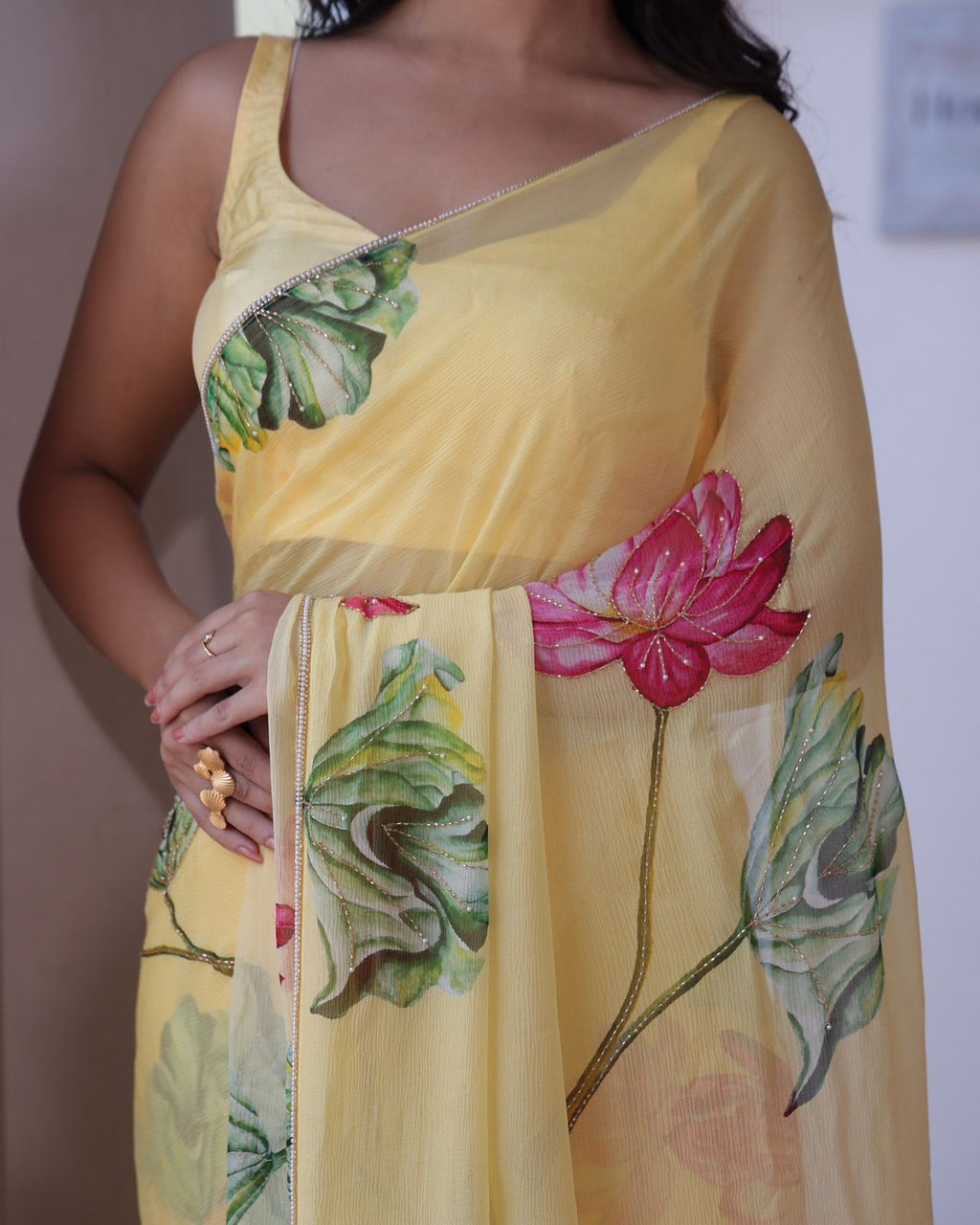 Floral Printed Tebby Silk saree