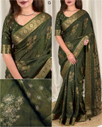 Motif Styled Printed Cotton Saree