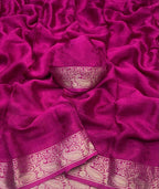 Viscose Chinon Weaving Pattern Saree