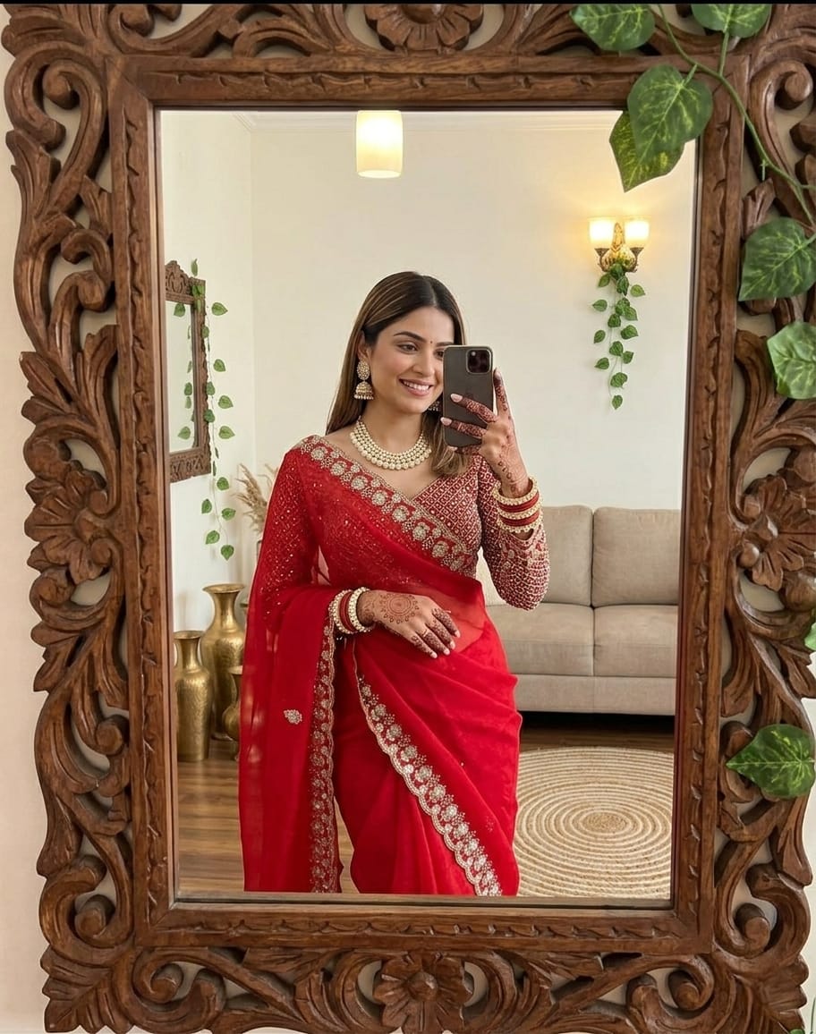 Very Soft nd elegant Rich look fendy sartin Saree
