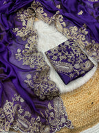 Pure Rangoli Silk Purple Saree