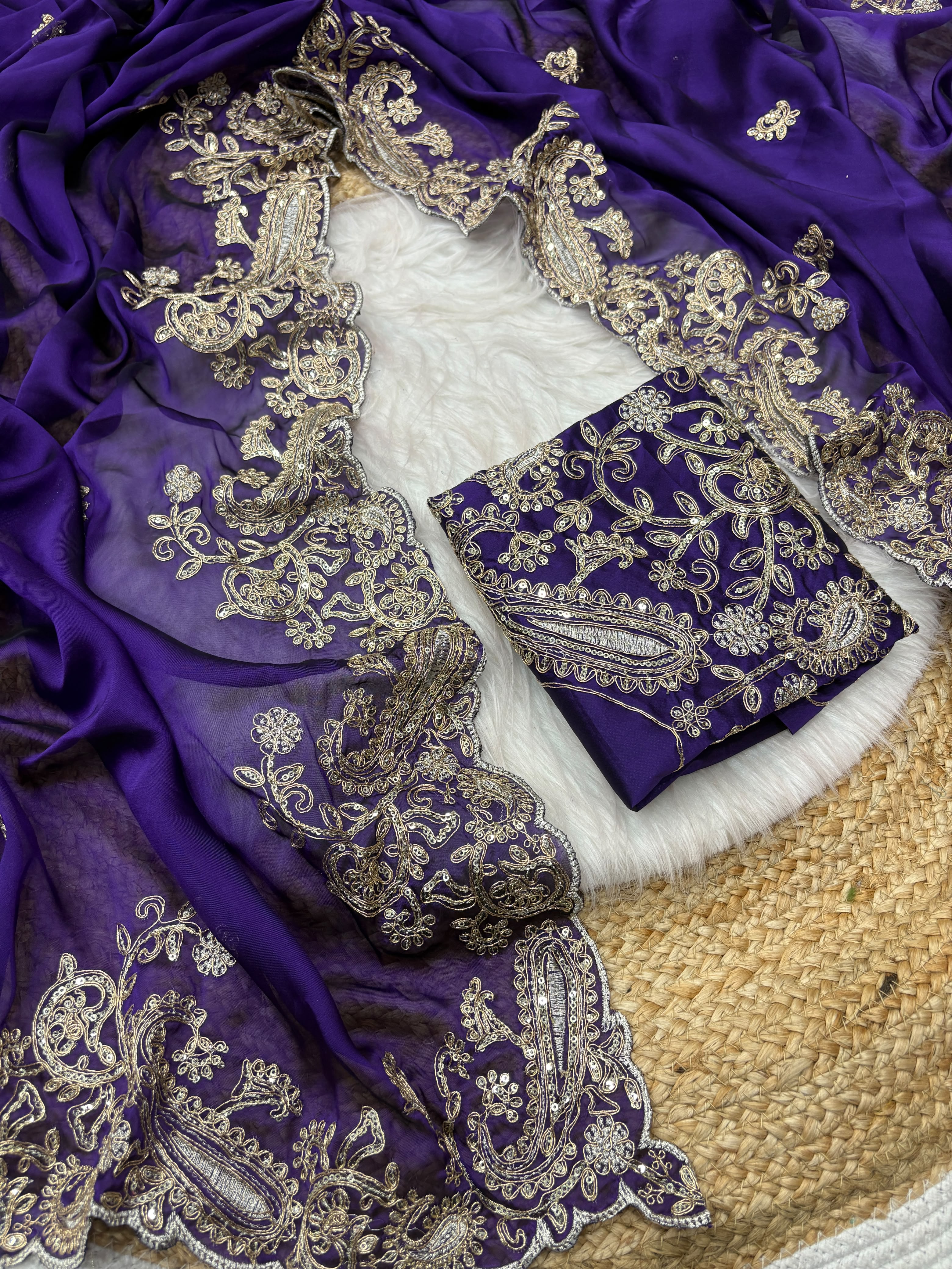 Pure Rangoli Silk Purple Saree