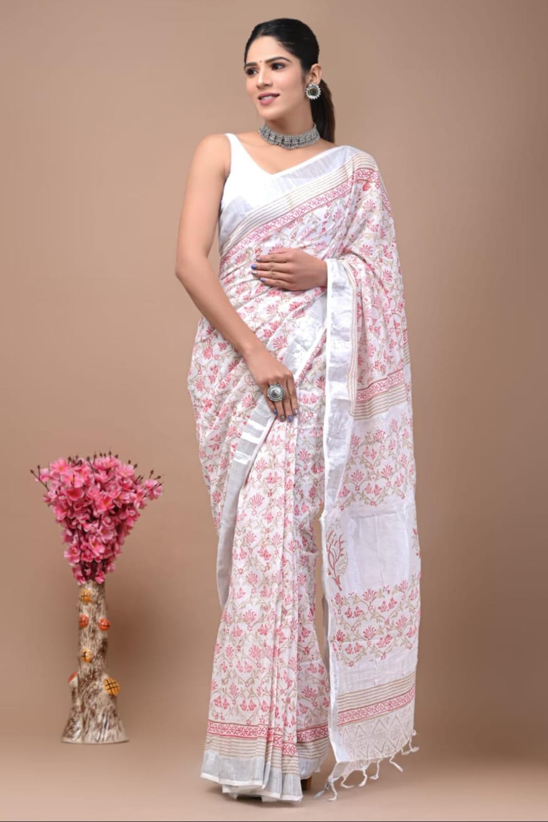 DIGITAL PRINT LINEN SAREE