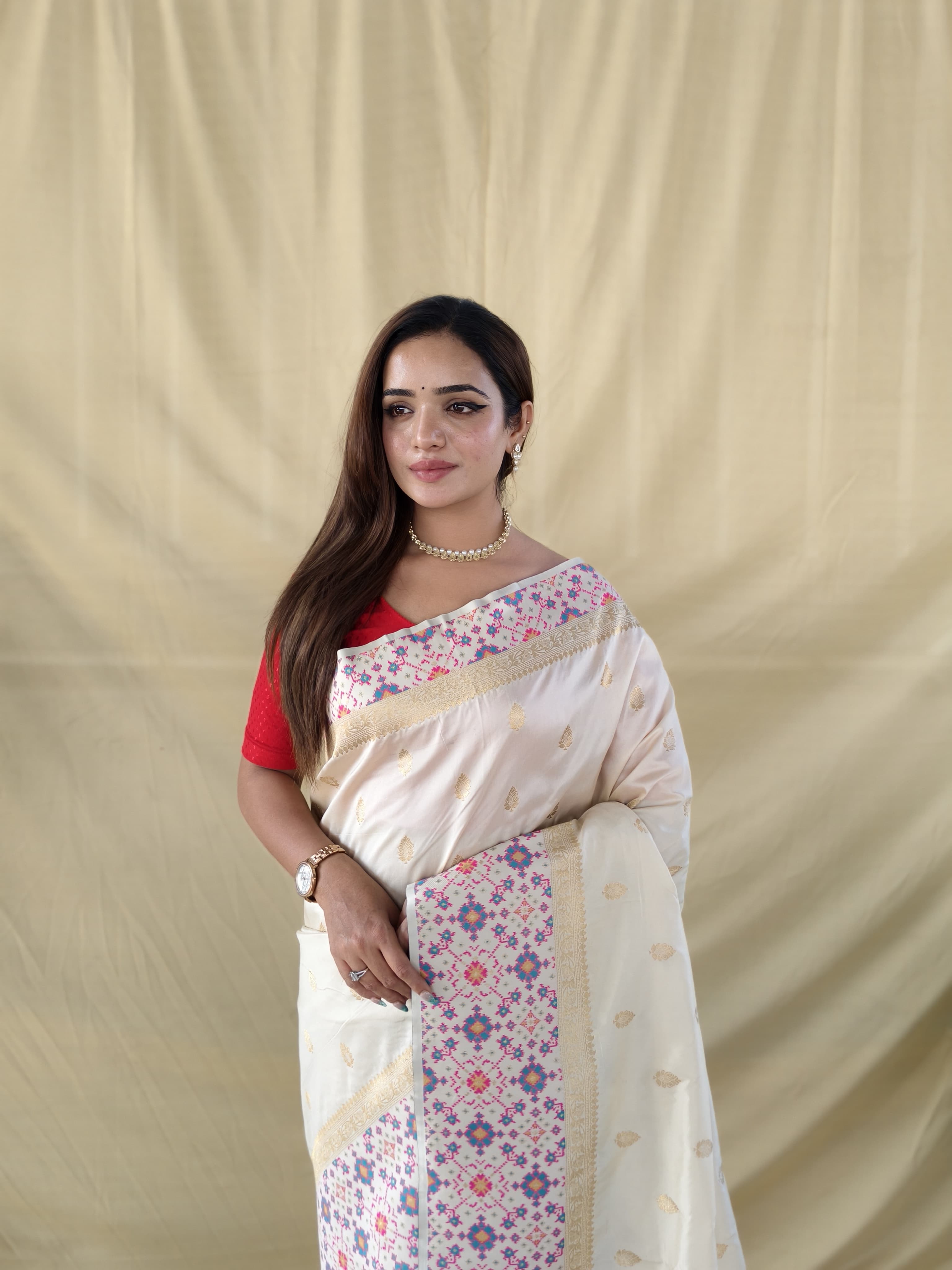 Soft Silk Saree in Pure White