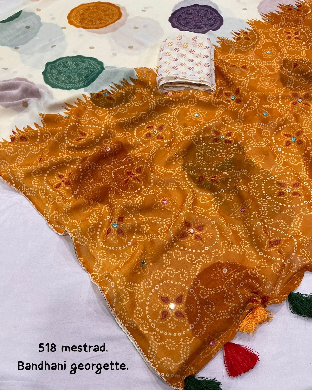 New  bhandani Georgette Saree