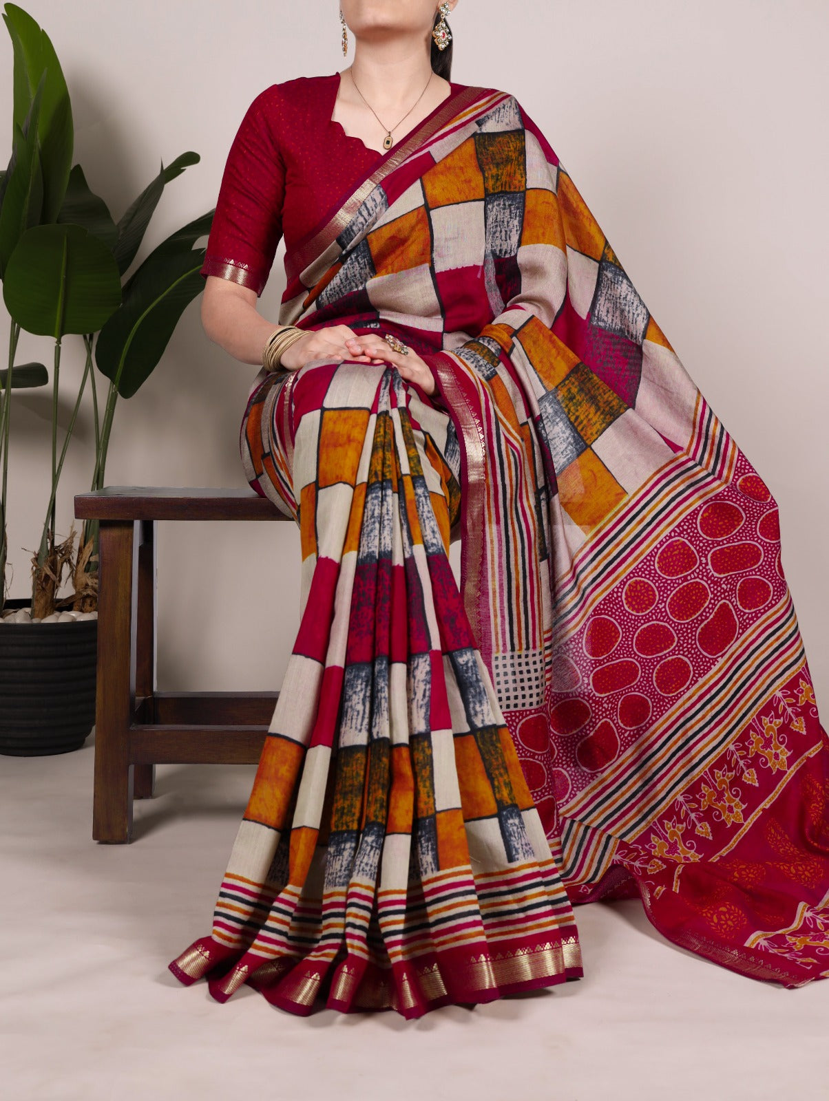 POLYESTER VISCOSE CHANDERI