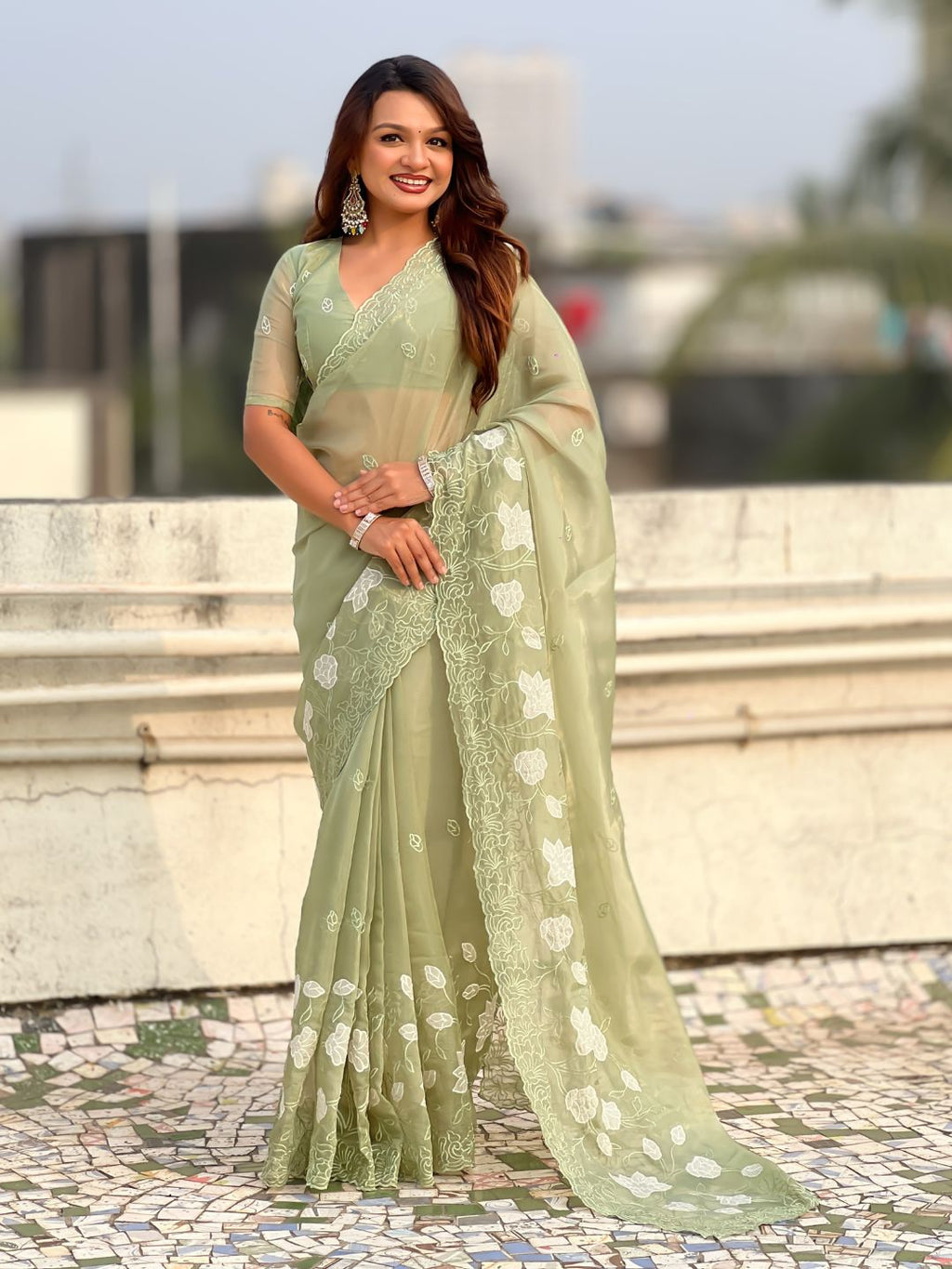 Pure Chanda Kora Silk Saree