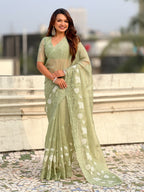 Pure Chanda Kora Silk Saree