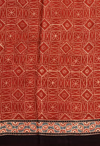 AJRAKH PRINT SATIN SAREE