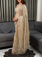 Zohra Fendy Satin Sequence Saree