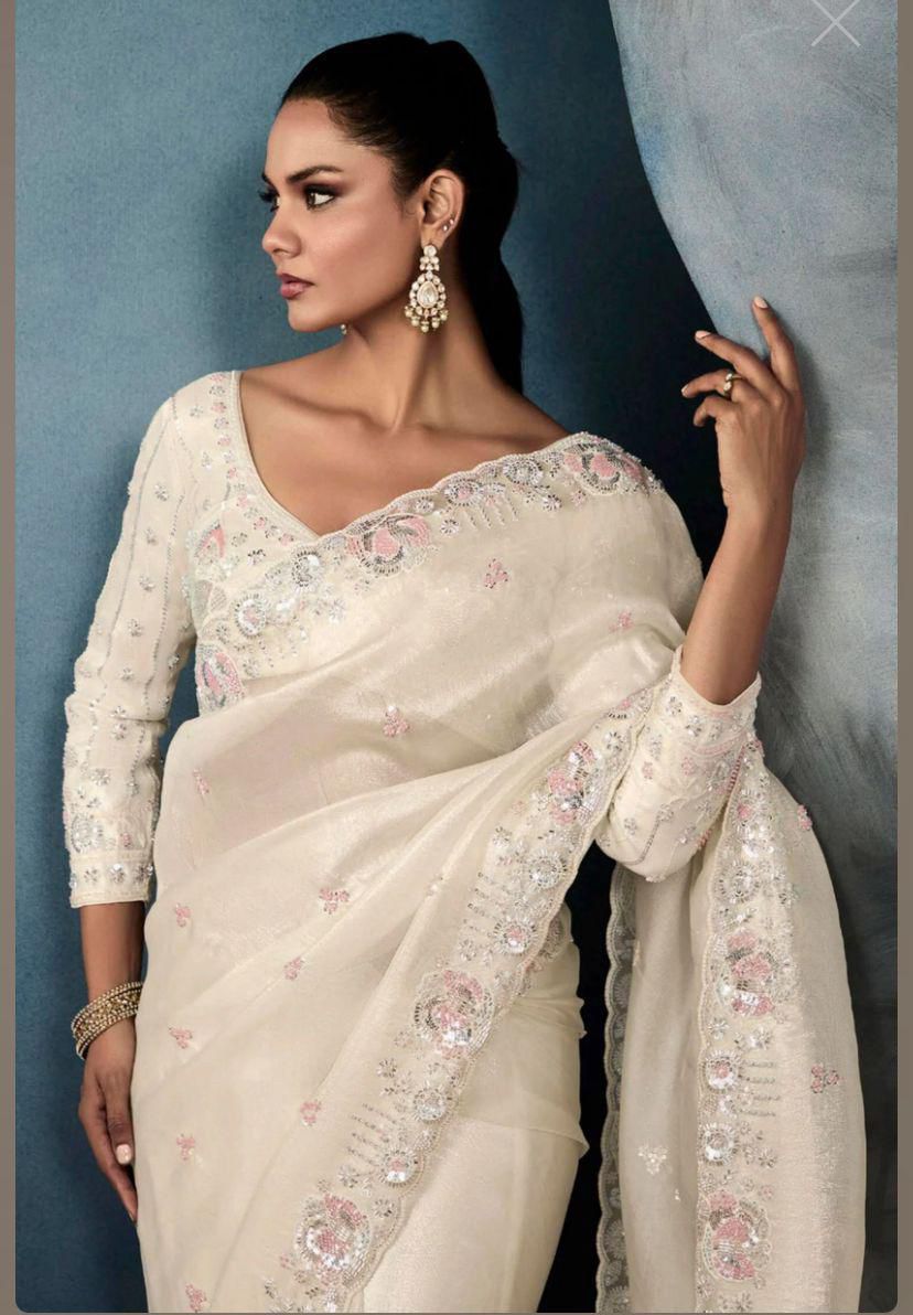 Soft Gold Crushed Saree