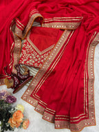 Soft Rangoli Silk Red Saree