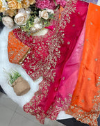 Wedding Fendy Sartin 2D Color Embroidery Saree