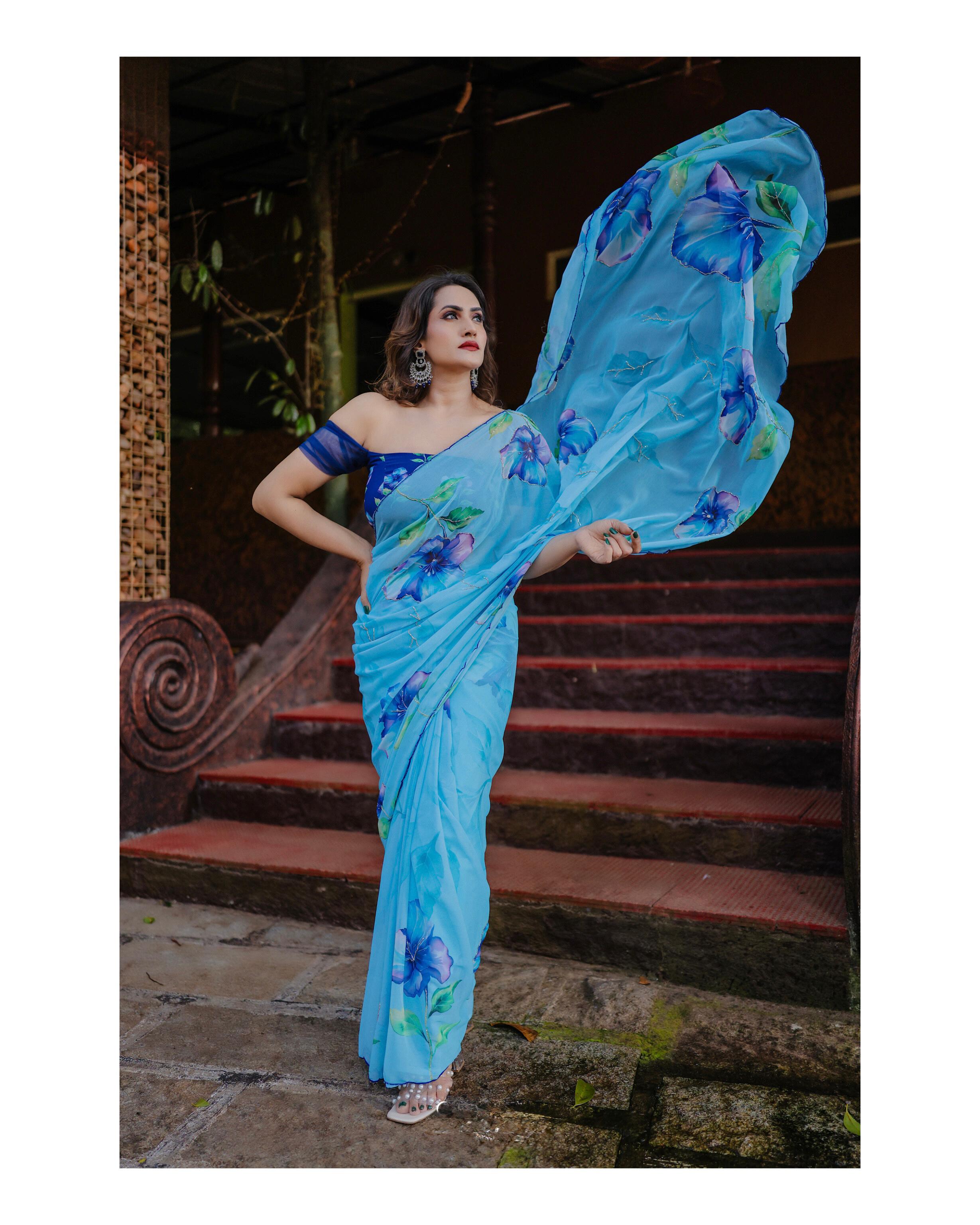 Soft Chiffon Digital Print Saree