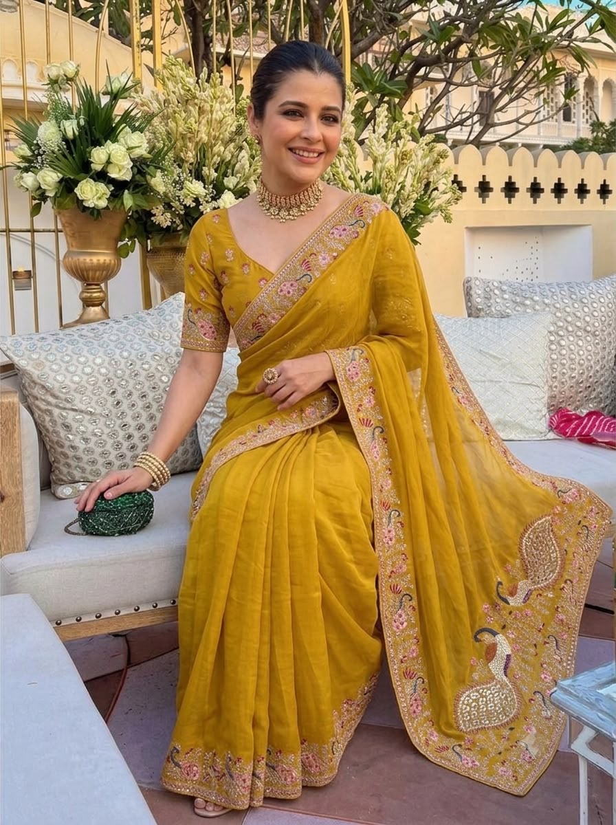 Wedding  Party Wear Soft Star Georgette Saree