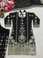 Heavy Vichitra Silk Material Top Plazzo