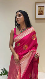 Pure Naylon kadi Creap Georgette Saree
