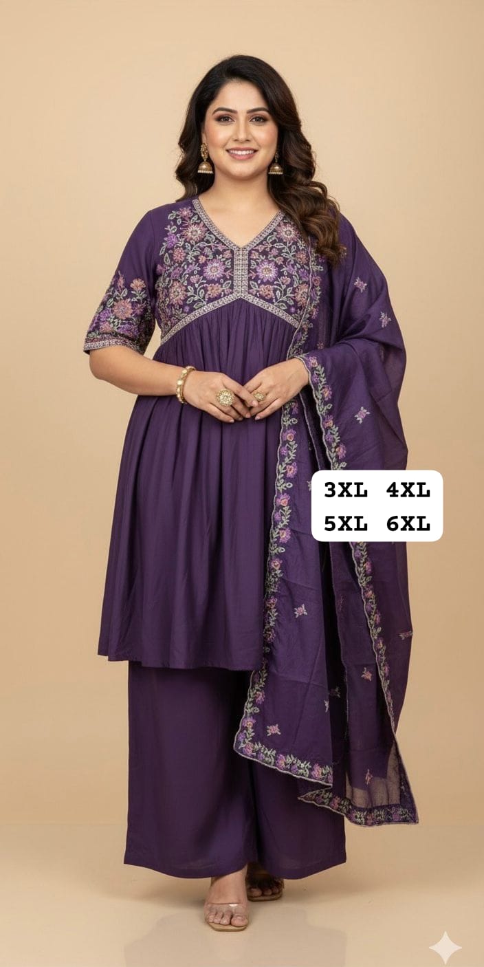 Heavy quality Maslin Silk Aliya Cut Kurti Plazzo