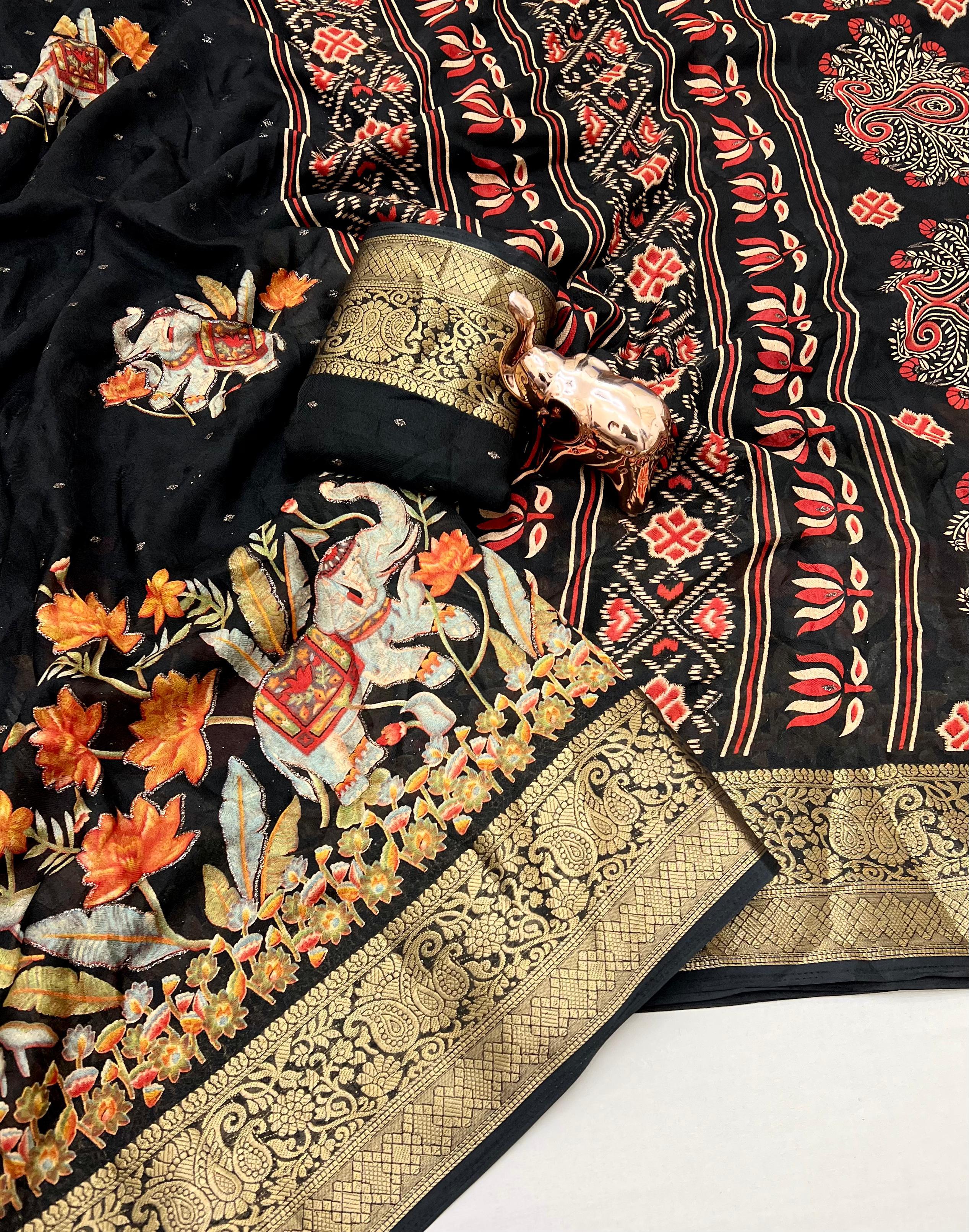 BANARAS GORGETTE SAREE