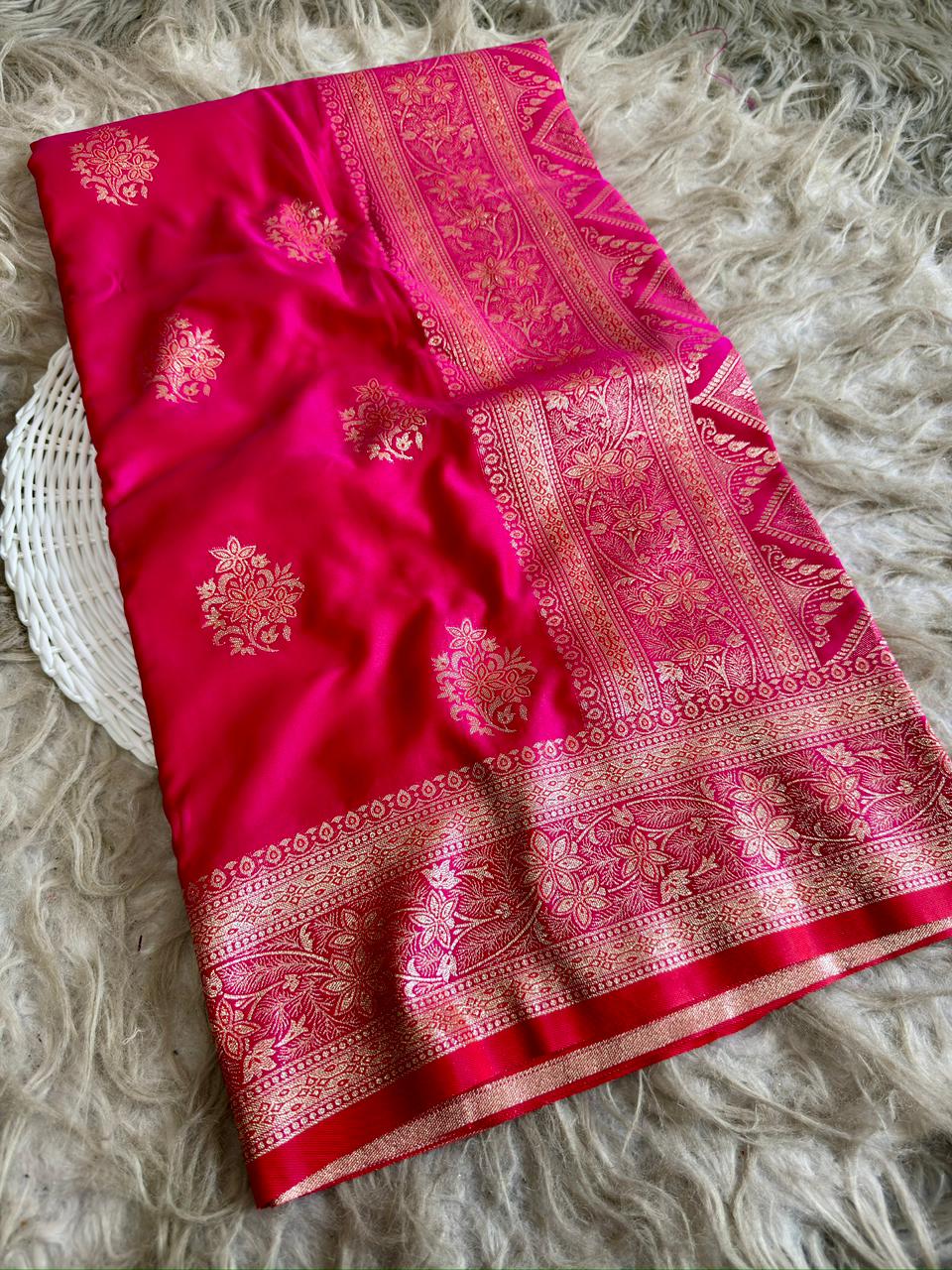 soft banarasi mashru satin silk saree