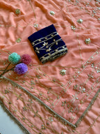 Original Hand Kachhi Gotta Work Heavy Wedding Sarees