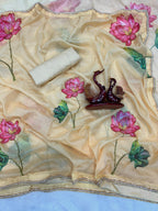 Floral Printed Tebby Silk saree