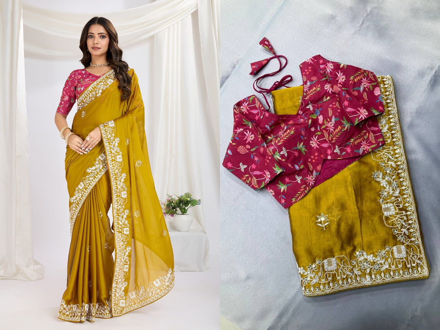 Party Wear Rangoli Silk Saree