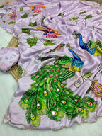 Handwork Elegance & Digital Print Saree
