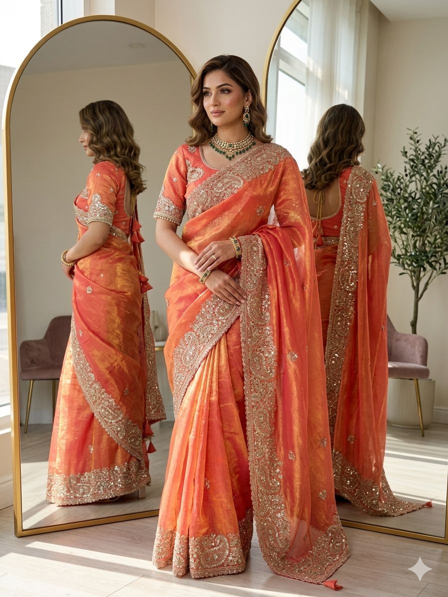 Very soft nd Elegant Rich look Fendy Sartin saree