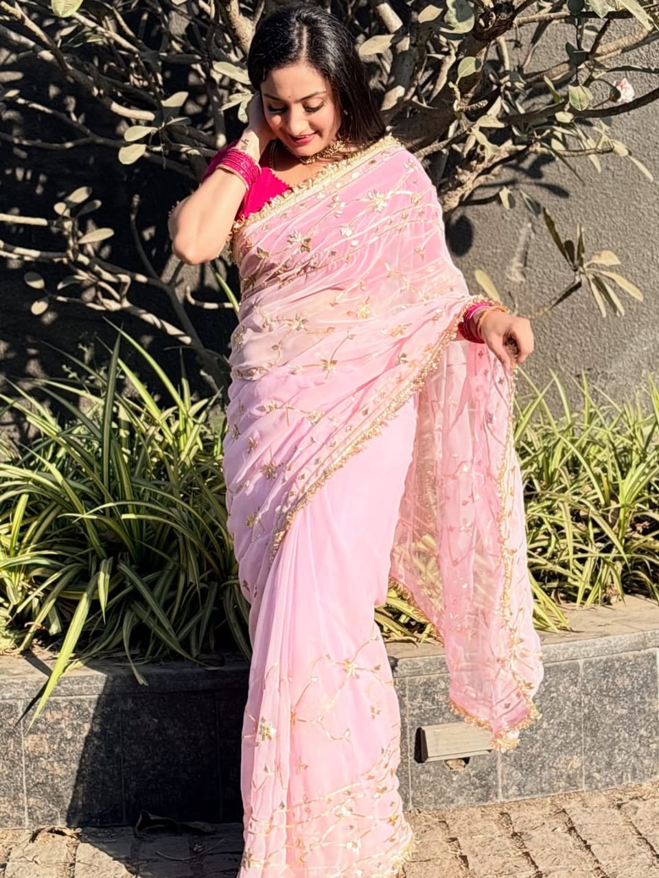 Original Hand Kachhi Gotta Work Heavy Wedding Sarees