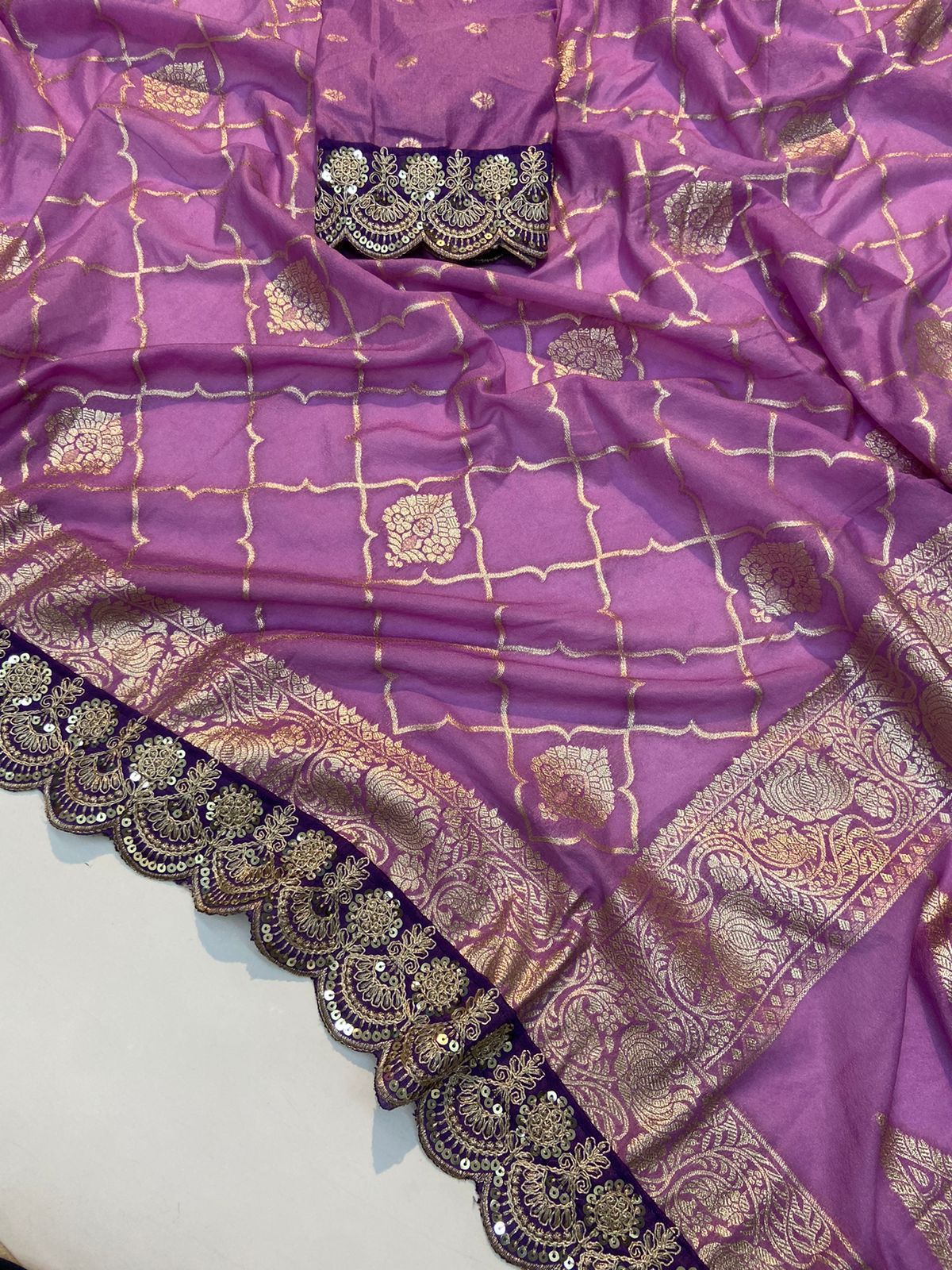 Pure Crepe Khadi Silk Pattu Saree