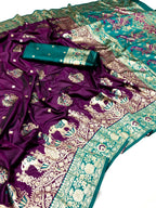 Pure paithani type Banarasi silk saree