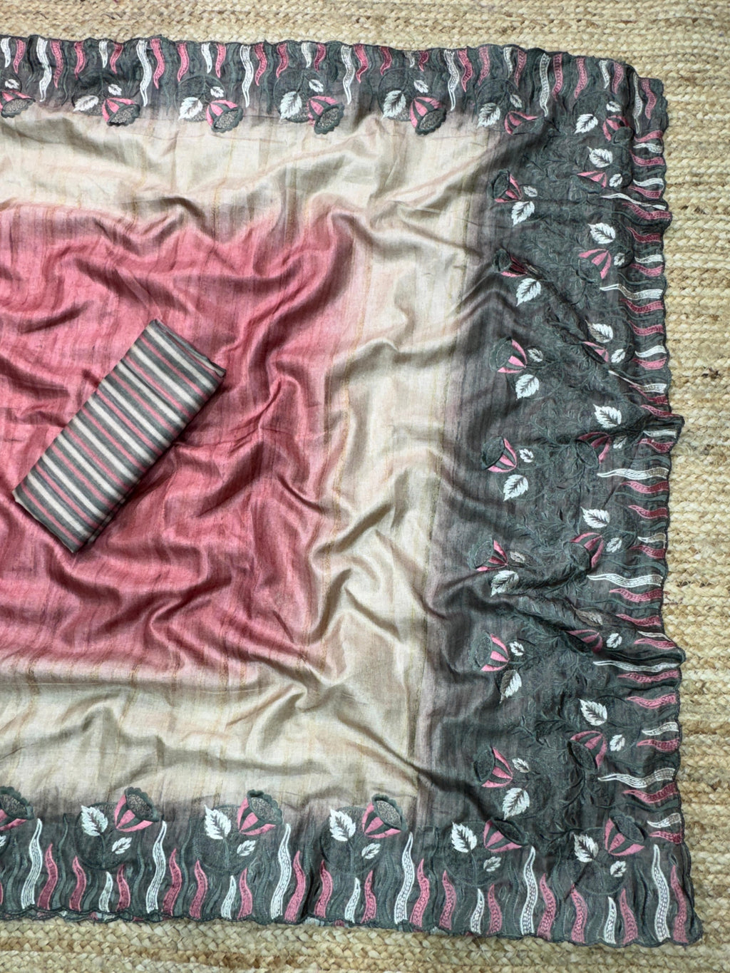 Tusser Silk Digital Print Saree