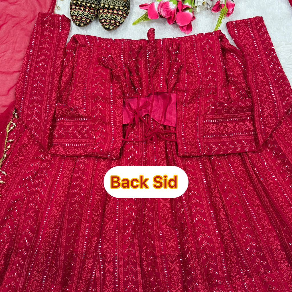 Anarkali Red Suit Plazzo Dupatta